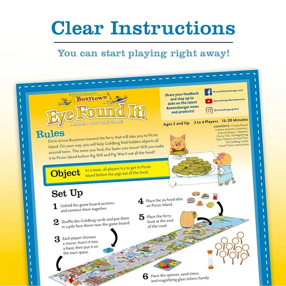 RICHARD SCARRY’S Busy Town Eye Found It! Board Game Preschool Age 3 and Up - Picture 11 of 14